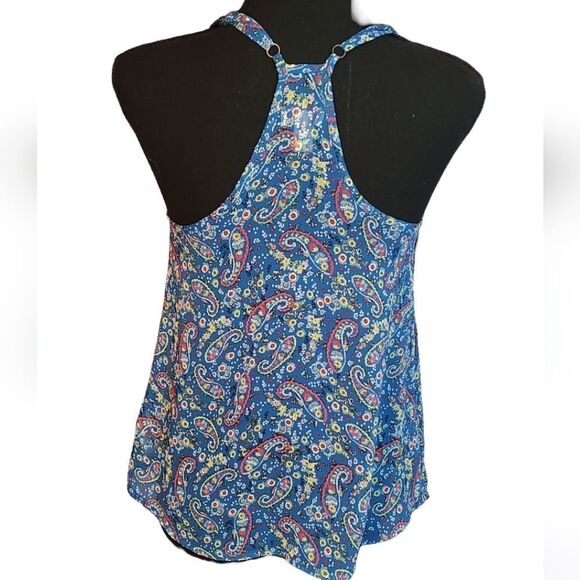 Arizona Jean Company Blue Paisley Racerback Tank Small - Picture 3 of 4